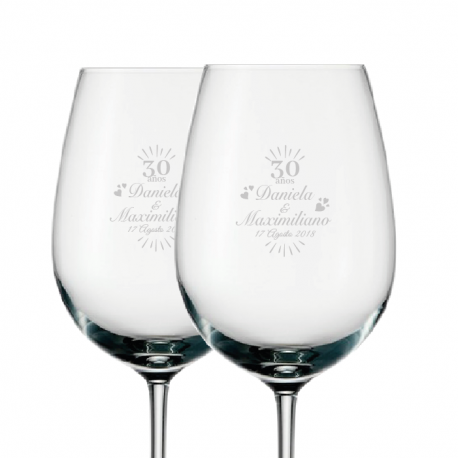 2 Copas de Vino Stölzle 54 mas caja de presentación, Incluye grabado láser 