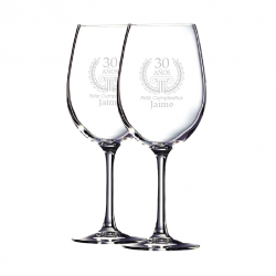 2 Copas de Vino Grands Vins 47 mas caja de presentación, Incluye grabado láser 