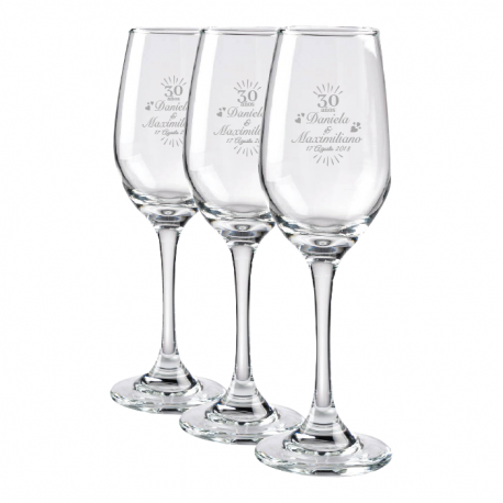 3 Copas de Champagne Venice 17 mas caja de presentación 