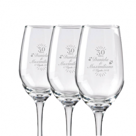 3 Copas de Champagne Venice 17 mas caja de presentación 