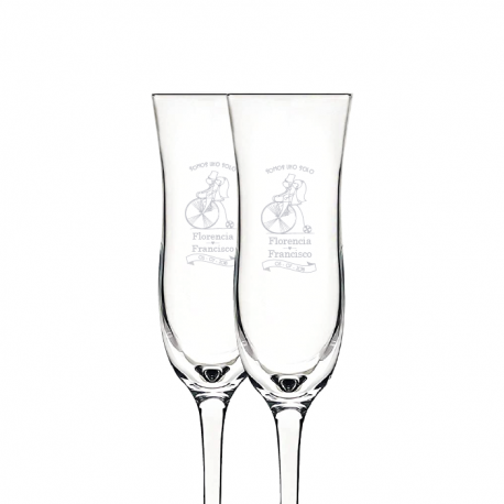 2 Copas para Espumante y/o Champagne Stölzle Romantic, mas caja de presentación