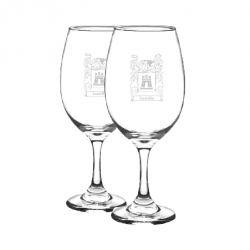2 Copas Grabadas de Vino Gran Rioja, mas caja de presentación y grabado láser 