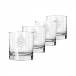 4 Vasos de Whisky Cristal Gran Stölzle 42 mas caja de presentación, incluye grabado láser