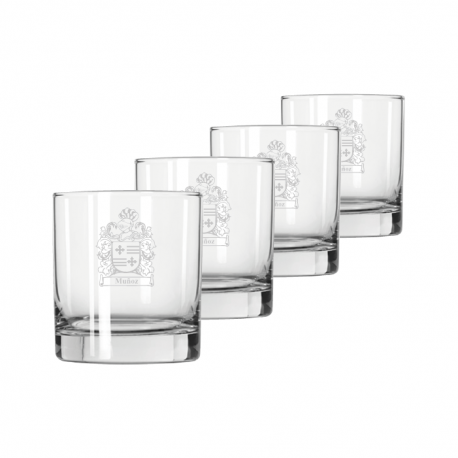 4 Vasos de Whisky bajo 32 Premier mas caja de presentación 