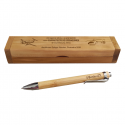 Caja y lápiz grabados, un regalo perfecto, porque es personalizado y útil de la línea de "Regalos Eco GRAVOX"
