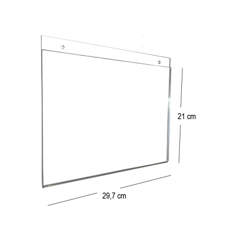 Porta Gráfica tamaño A4 Horizontal - Producto para muro con doble capa acrílica