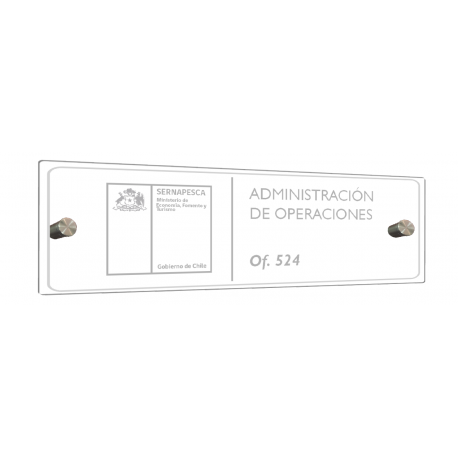 Letrero de Acrílico Rectangular, Incluye grabado láser y distanciadores