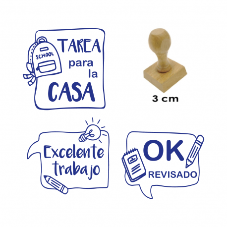 Set timbres de goma con diseños para evaluación de actividades - 3 unidades - Ideal para uso escolar y doméstico - Modelo B Set timbres de goma con diseños para evaluación de actividades - 3 unidades - Ideal para uso escolar y doméstico - Modelo B