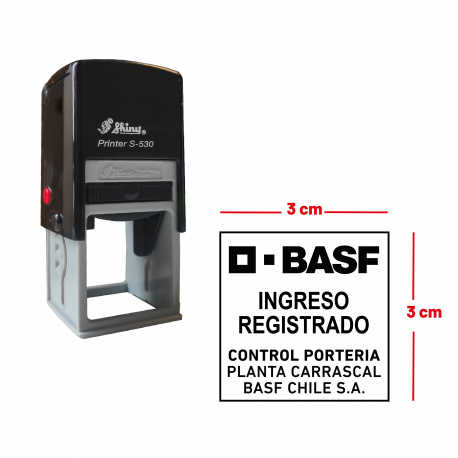 Timbre automático 3 x 3 cms - Incorpora logo y personaliza el texto - línea media ideal para timbraje de oficina