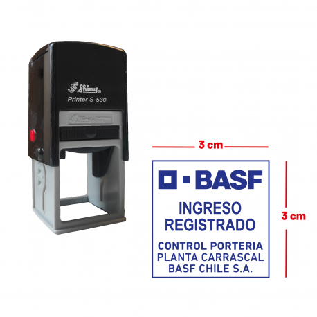 Timbre automático 3 x 3 cms - Incorpora logo y personaliza el texto - línea media ideal para timbraje de oficina