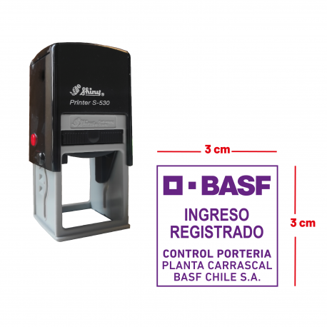 Timbre automático 3 x 3 cms - Incorpora logo y personaliza el texto - línea media ideal para timbraje de oficina