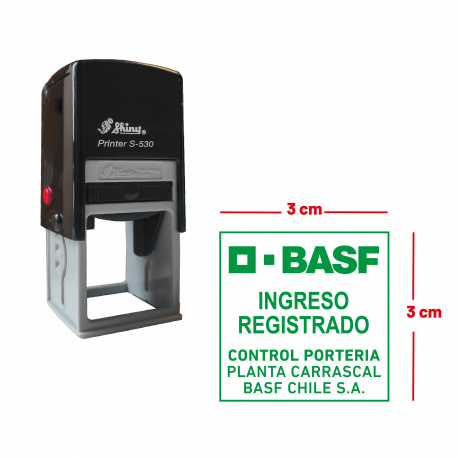 Timbre automático 3 x 3 cms - Incorpora logo y personaliza el texto - línea media ideal para timbraje de oficina