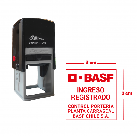 Timbre automático 3 x 3 cms - Incorpora logo y personaliza el texto - línea media ideal para timbraje de oficina