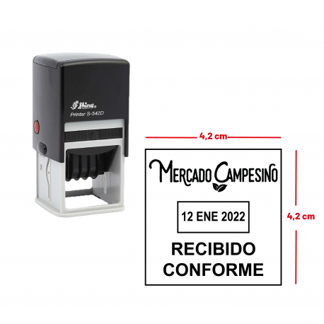 Timbre Fechador automático Shiny Printer S-542D 4.2 cms - Personalizado - Línea Superior Timbre Fechador automático Shiny Printer S-542D 4.2 cms - Personalizado - Línea Superior