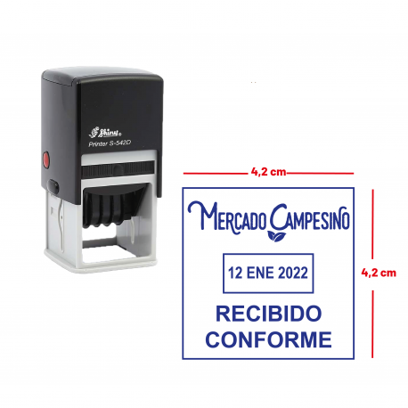 Timbre Fechador automático Shiny Printer S-542D 4.2 cms - Personalizado - Línea Superior Timbre Fechador automático Shiny Printer S-542D 4.2 cms - Personalizado - Línea Superior