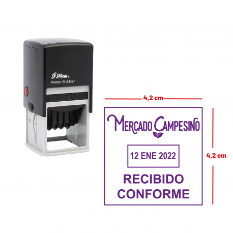 Timbre Fechador automático Shiny Printer S-542D 4.2 cms - Personalizado - Línea Superior Timbre Fechador automático Shiny Printer S-542D 4.2 cms - Personalizado - Línea Superior