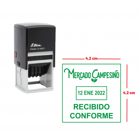 Timbre Fechador automático Shiny Printer S-542D 4.2 cms - Personalizado - Línea Superior Timbre Fechador automático Shiny Printer S-542D 4.2 cms - Personalizado - Línea Superior