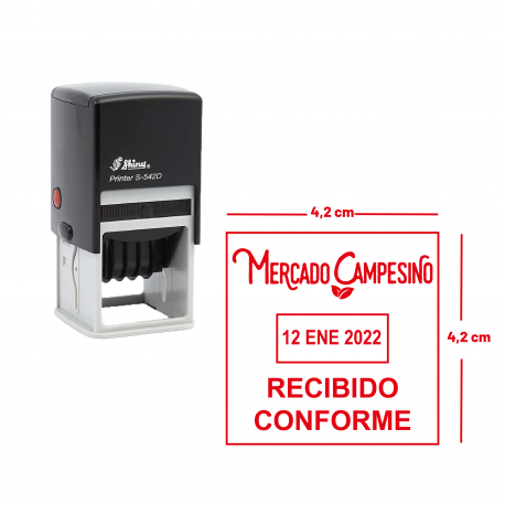 Timbre Fechador automático Shiny Printer S-542D 4.2 cms - Personalizado - Línea Superior Timbre Fechador automático Shiny Printer S-542D 4.2 cms - Personalizado - Línea Superior