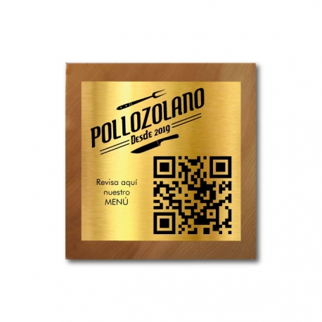 Soporte para Código QR media cuña 9 x 8.5 cm