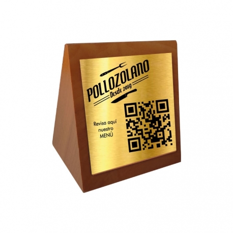Soporte para Código QR media cuña 9 x 8.5 cm