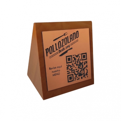 Soporte para Código QR media cuña 9 x 8.5 cm