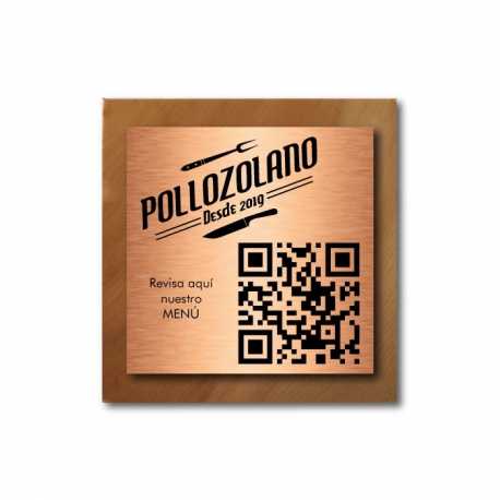 Soporte para Código QR media cuña 9 x 8.5 cm