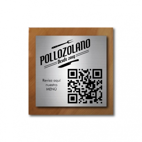 Soporte para Código QR media cuña 9 x 8.5 cm