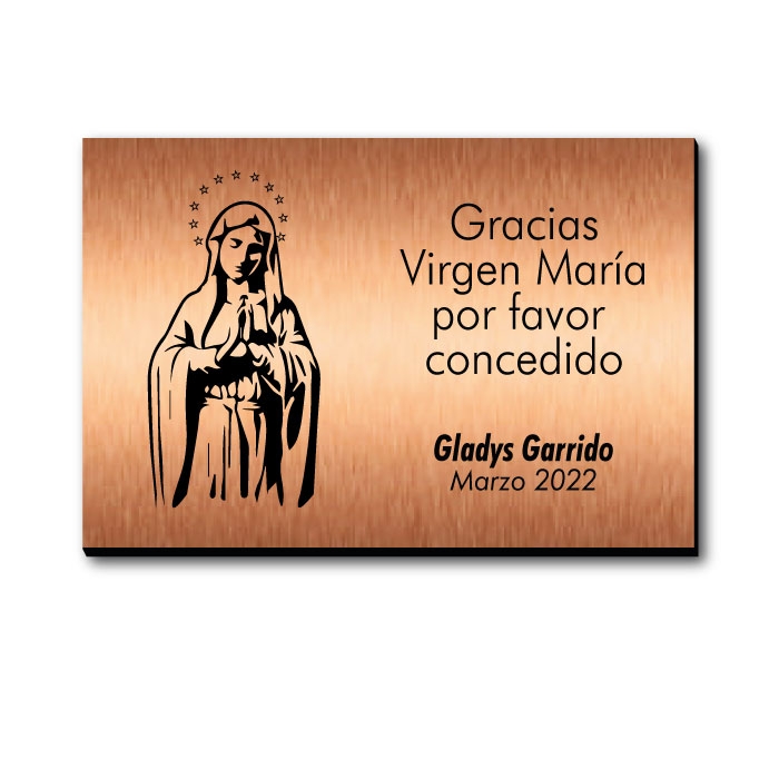 VIRGEN MARÍA placa de agradecimiento con diseño