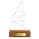 Trofeo Pádel Primer lugar con Placa metalizada - Diseño único y personalizado, perfecto para campeonatos.