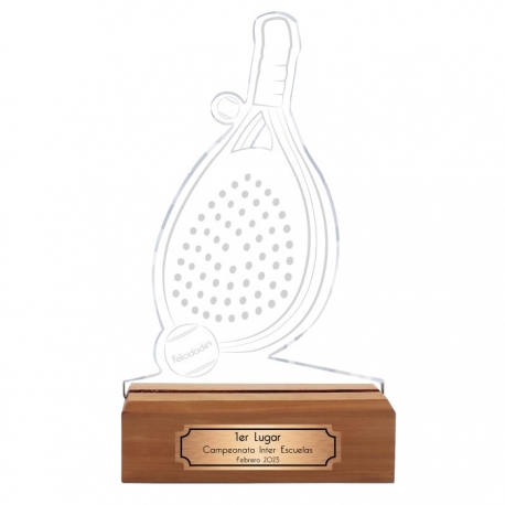 Trofeo Pádel Primer lugar con Placa metalizada