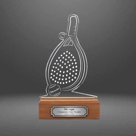Trofeo Pádel Segundo lugar con Placa metalizada