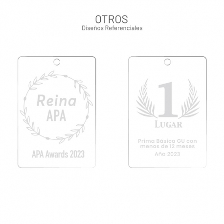 Medalla rectangular 7x10 cm
