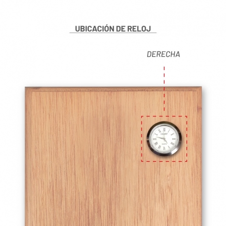 Galvano Madera Nativo con Reloj incrustado 