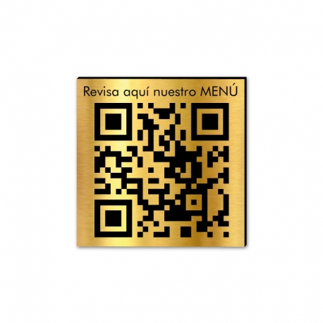 Placa con Código QR para menú de mesa 5 x 5 cm 