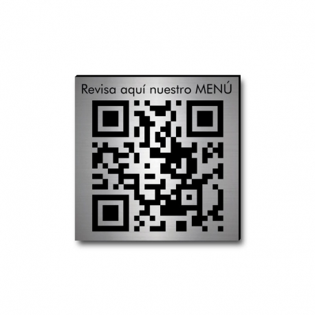 Placa con Código QR para menú de mesa 5 x 5 cm 