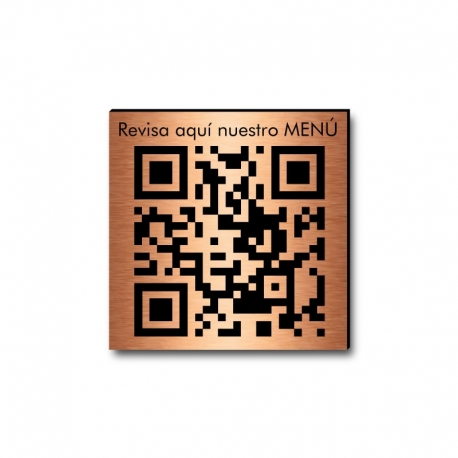 Placa con Código QR para menú de mesa 5 x 5 cm 