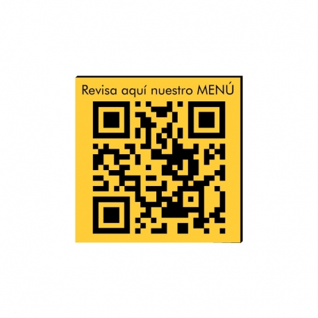Placa con Código QR para menú de mesa 5 x 5 cm 