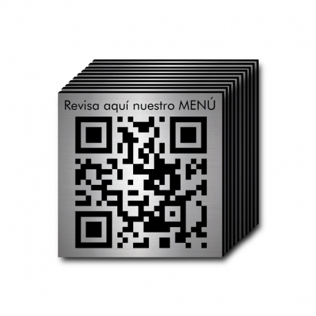 Pack de 10 placas con Código QR menú de mesa 5 x 5 cm 