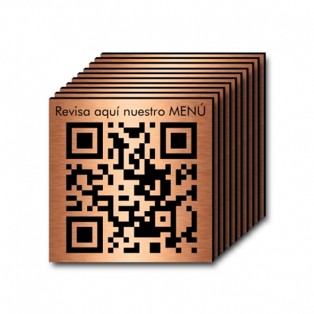 Pack de 10 placas con Código QR menú de mesa 5 x 5 cm 