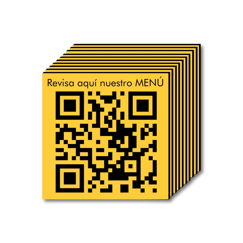 Pack de 10 placas con Código QR menú de mesa 5 x 5 cm 