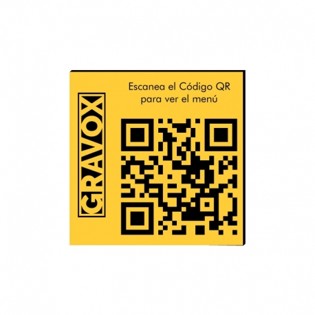 Placa con Código QR para menú de mesa 7 x 7 cm 