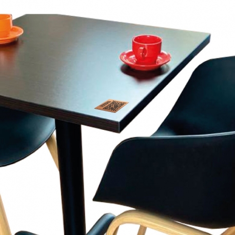 Placa con Código QR para menú de mesa 7 x 7 cm 