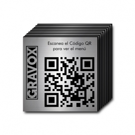 Pack de 10 placas con Código QR menú de mesa 7 x 7 cm 