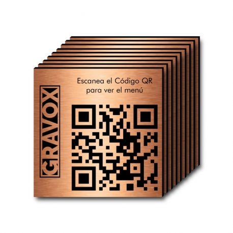 Pack de 10 placas con Código QR menú de mesa 7 x 7 cm 