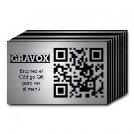 Pack de 10 placas con Código QR menú de mesa 8 x 5 cm