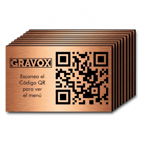 Pack de 10 placas con Código QR menú de mesa 8 x 5 cm