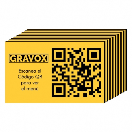 Pack de 10 placas con Código QR menú de mesa 8 x 5 cm