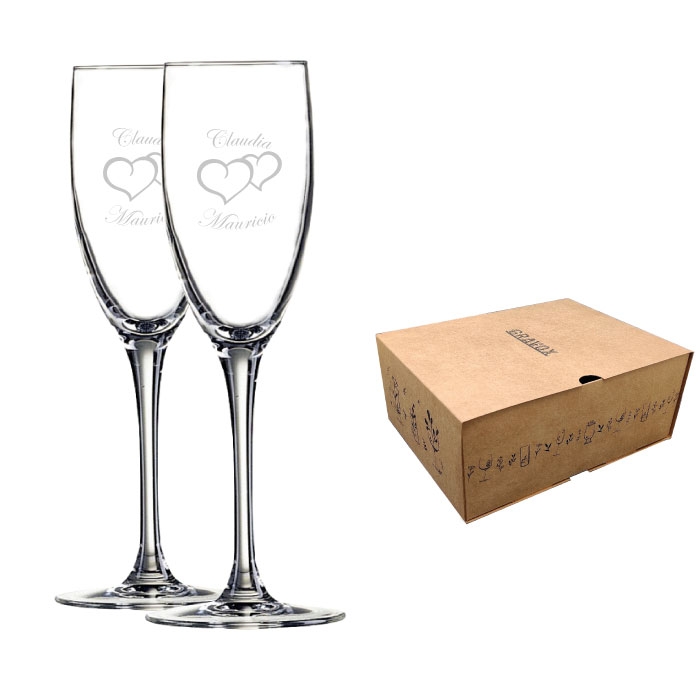 2 Copas Champagne So Wine 16 mas caja de presentación 