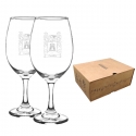 2 Copas Grabadas de Vino Gran Rioja, mas caja de presentación y grabado láser. 615 cc