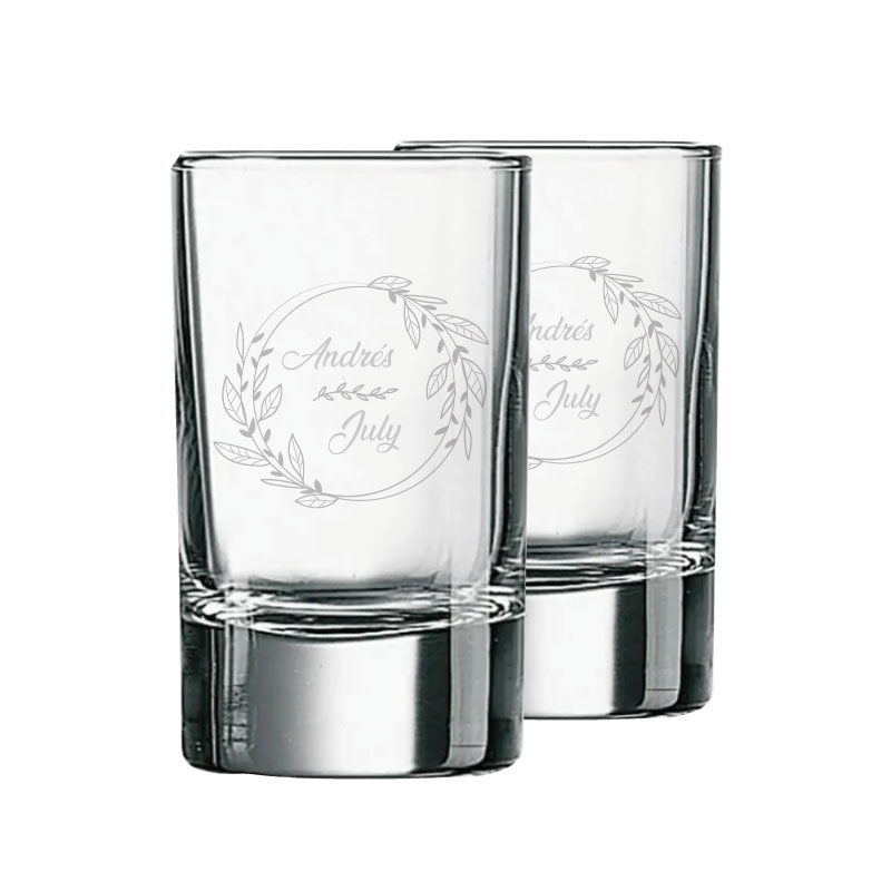 Pack 2 Vasos de Licor personalizados Islande 100 cc - incluye Grabado láser